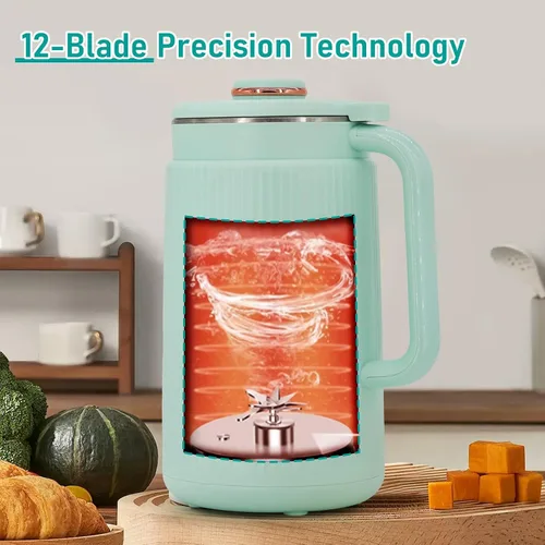 Vista 4 de Fabricante de Leche de Nueces, Máquina Automática de Leche de Soja de Acero Inoxidable de Gran Capacidad de 40oz para Leche Casera, de Avena, Leche