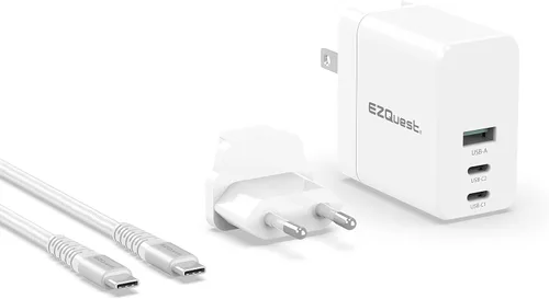 Vista 9 de Cargador USB C de 65 W - 1 puerto USB-C, 1 puerto USB-A, con cable de carga de 6.6 ft - Bloque de carga rápida PD - Pared del cargador GAN