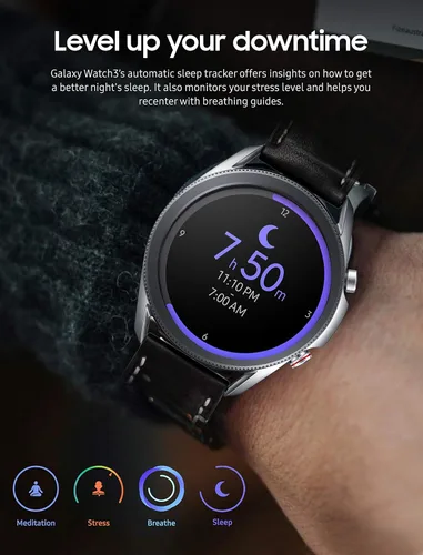 Vista 6 de Samsung Galaxy Watch3 Watch 3 GPS Bluetooth LTE Smart with Advanced Health Monitoring Fitness Tracking and Long Lasting Battery Renewed