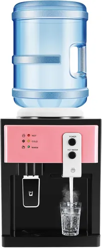 Vista 10 de Dispensador de enfriador de agua caliente y fría para botella de 5 galones, dispensador de enfriador de agua de carga superior con 3 ajustes