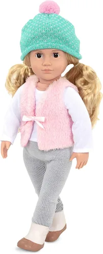 Vista 4 de Our Generation Fuzzy Feelings Outfit - Atuendo acogedor para clima frío para muñecas de moda de 18 pulgadas - Conjunto de ropa de 5 piezas