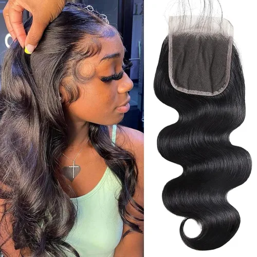 Vista 57 de DMKEEP Extensiones de cabello humano ondulado con cierre, 12, 14, 16+10 pulgadas, 100% cabello virgen brasileño sin procesar, 3 paquetes con cierre