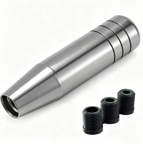 Vista 7 de Lunsom Pomo de palanca de cambios de aluminio de 5 pulgadas, mango de palanca de cambios de aleación larga, cabezal de cambio automático