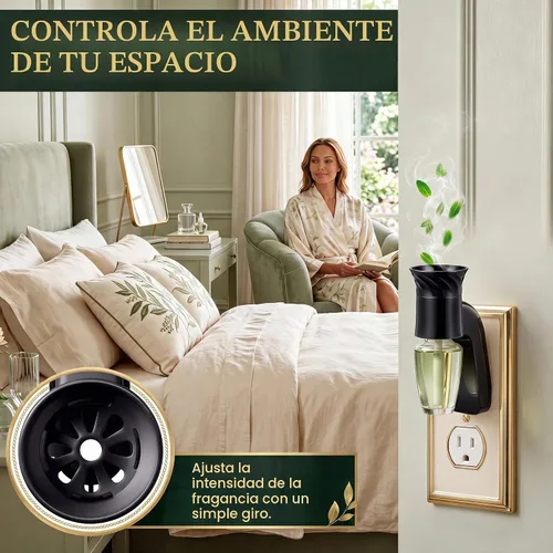 Vista 4 de Paquete de 1 enchufe de fragancia de pared compatible con repuestos de Bath & Body Works, color negro Compatible con repuestos WallFlower de Bath