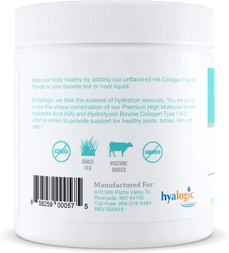 Vista 3 de HA Professionals - Suplemento de colágeno en polvo para piel y articulaciones, ácido hialurónico + zinc + cobre + vitaminas B6, B12 y C – Colágeno