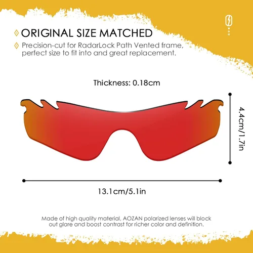 Vista 11 de Lentes de repuesto ANSI Z87.1 para gafas de sol Oakley RadarLock Path ventiladas - HI-DEF fotocromático