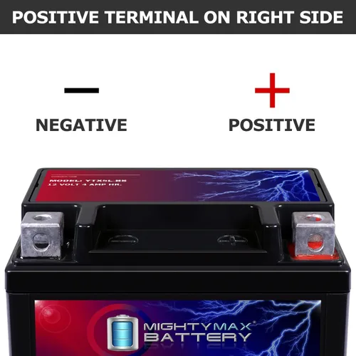 Vista 3 de Mighty Max Battery YTX5L-BS -12 voltios 4 AH, 80 CCA, batería de motocicleta SLA AGM sin mantenimiento recargable
