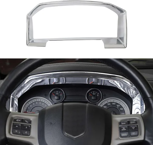 Vista 9 de Jimen Compatible con Dodge Ram 2010-2017, panel de instrumentos de consola central superposición cubierta de tablero (fibra de carbono)