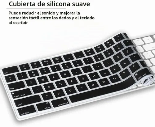 Vista 9 de Funda de teclado de silicona para teclado Apple Magic con teclado numérico MQ052LL/A (A1843) Diseño de EE. UU. Ultra Thin Protector Skin (negro)