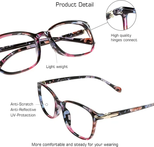 Vista 3 de VisionGlobal Ahorra un 30 % en dos pares de gafas de bloqueo de luz azul (rosa nola y tortuga dramática)