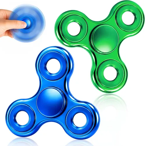 Vista 9 de Fidget Spinners 2 unidades, juguete de metal para aliviar el estrés, giro silencioso de alta velocidad, reducción de enfoque y ansiedad, juguetes