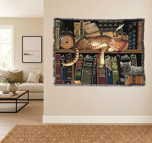 Vista 4 de Pure Country - Cobija tejida Catzilla Cat Godzilla, regalo divertido para los amantes de los gatos, puede ser un tapiz o una cobija, de Vincent HIE