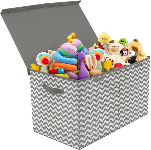 Vista 10 de Sorbus Baúl de juguetes con tapa abatible, almacenamiento plegable para niños, para guardería, sala de juegos, armario, organización del hogar