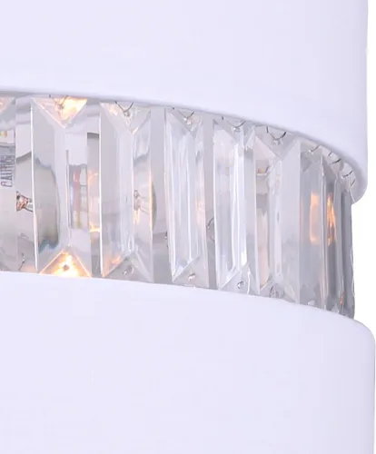 Vista 3 de Canarm Ballard - Candelabro de tambor de 3 luces, acabado cromado con pantalla blanca, iluminación de altura ajustable de 16 pulgadas para comedor