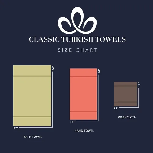 Vista 8 de Classic Turkish Towels - Juego de toallas de baño de 4 piezas para hotel o spa, resistentes y de secado rápido, fabricadas con 100% algodón turco