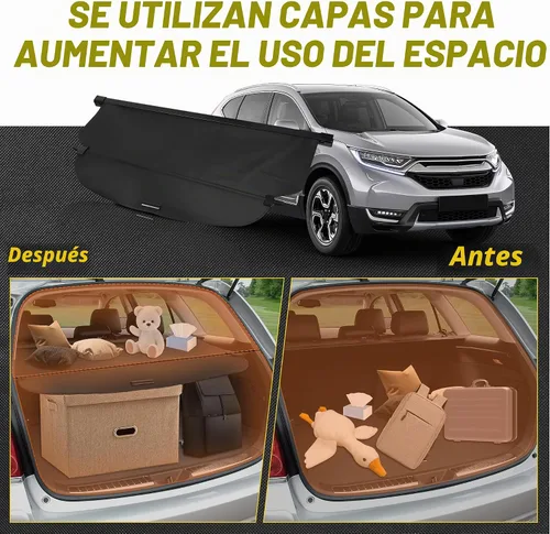 Vista 7 de AUXMART - Cubierta de carga retráctil para Honda CRV 2017 2018 2019 2020 2021 2022