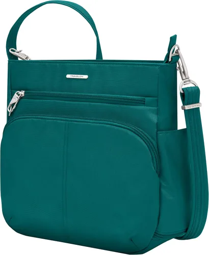 Vista 3 de Travelon Bolso cruzado cruzado clásico NS antirrobo, Pícea