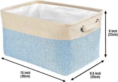 Vista 6 de Cesta de almacenamiento plegable personalizada con lindo borde de perro, plegable y resistente de tela resistente para juguetes de mascotas, cubo