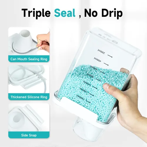 Vista 7 de Tokokimo Dispensador de detergente para ropa sucia – Recipiente de polvo y dispensador de perlas de refuerzo de aroma para organización de lavandería