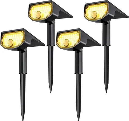 Vista 11 de AloftSun Luces solares con sensor de movimiento para exteriores, luces impermeables con sensor de movimiento, 30 LED/3 modos de iluminación solar