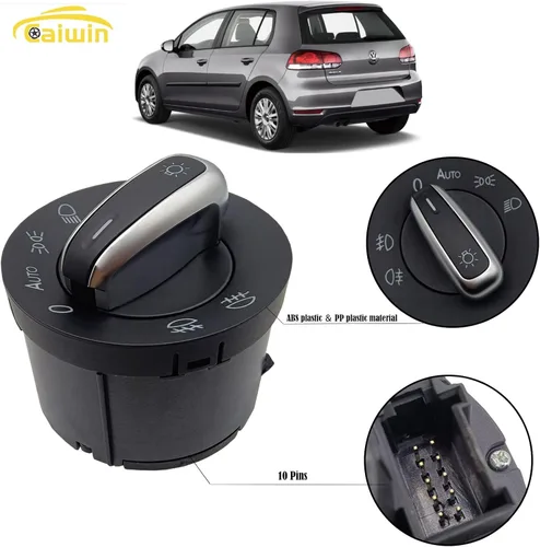 Vista 5 de 5ND941431B - Interruptor de control de faros delanteros antiniebla, interruptor integrado compatible con Volkswagen VW 2009-2012 CC, 2007-2012 Eos