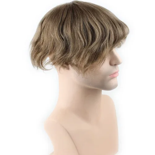 Vista 3 de Voloria Encaje francés de cabello humano real con piel fina PU para hombre Stock Toupee Hair Pieces #18