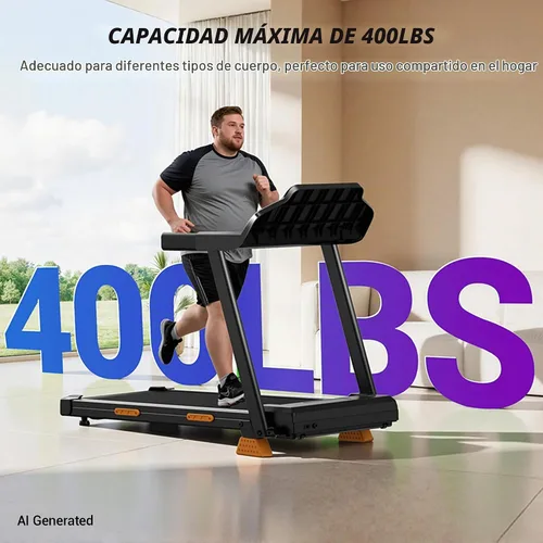 Vista 5 de CURSOR FITNESS Cintas de correr inclinadas al 16% para el hogar con 3