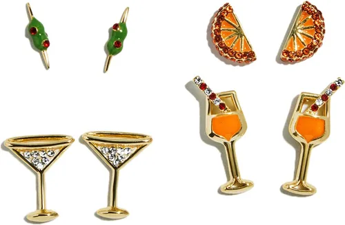 Vista 2 de BaubleBar Pendientes Temáticos de Comida y Bebida, Pendientes de Novedad para Mujer, Joyería de Disfraz
