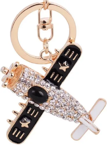 Vista 4 de Llavero de avión para mujer, lindo llavero de avión, llavero de avión brillante, divertidos llaveros de avión, llavero de avión punk, accesorios