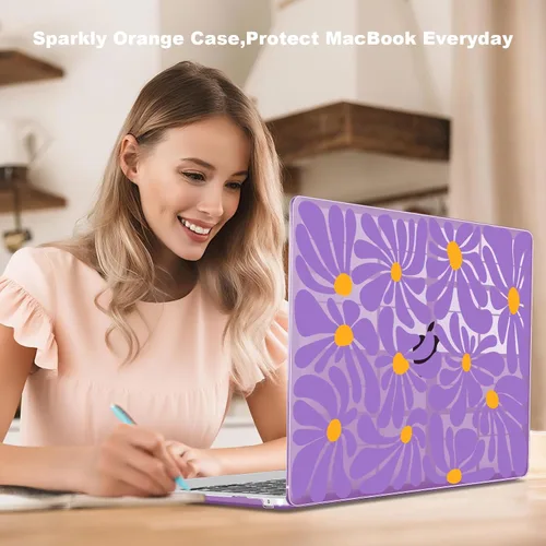 Vista 3 de Teryeefi Funda compatible con MacBook Air de 13 pulgadas M1 2021 2020 2019 2018 versión A2337 A2179 A1932 con Touch ID, carcasa rígida de plástico
