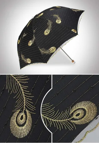 Vista 3 de Honeystore Parasol de viaje plegable Brolly Anti-UV Sombrilla Vintage
