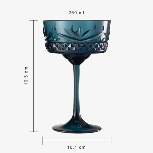 Vista 6 de Khen Vasos de cóctel y Martini Coupé de Tritan inastillables, resellables Juego de 4 vasos de cristal similar, reutilizables, irrompibles e Mixto
