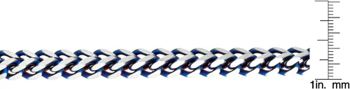 Vista 4 de Metro Jewelry Collar de cadena de cola de zorro para hombre en acero inoxidable con chapado en oro negro, azul o amarillo, 0.197 in de ancho, 18 a
