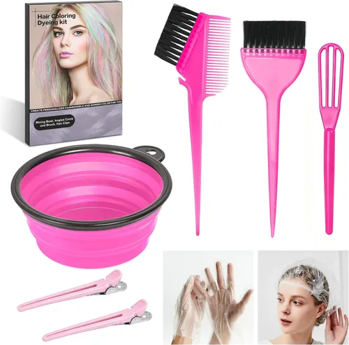 Vista 13 de ROOHUA Kit de tinte para el cabello de 8 piezas con cepillo, herramientas Negro