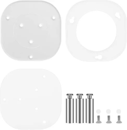 Vista 4 de Geekria - Carcasa acrílica transparente compatible con Echo Dot (3ª generación) altavoz inteligente con reloj, soporte para altavoz de pared