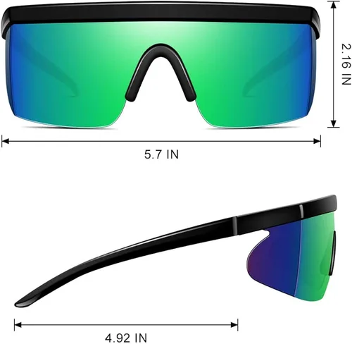 Vista 6 de ZHA ZHA Oversize Cycling Glasses Kit, Extra Large UV400 Polarized Sports Sunglasses with 4 Interchangeable Lenses