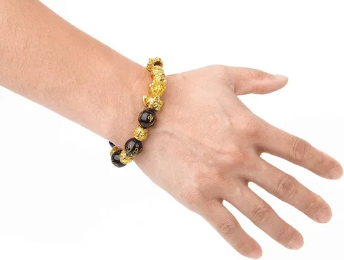 Vista 5 de Feng Shui Bracelet Cinnabar Bracelet Pixiu Bracelet Feng Shui Ring Silver Cuff Bracelet Dragon Bracelet Good Luck Charms for Women Men Bead Bracelet