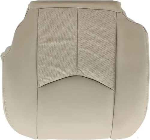 Vista 9 de NLQR Shale Light Neutral Tan #152 Juego de fundas de asiento de microfibra perforada para conductor y pasajero, compatible con Cadillac Escalade ESV