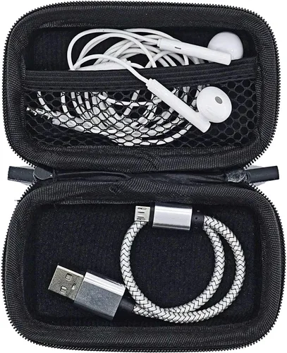 Vista 3 de Bolsa de viaje para unidad flash USB, EVA, a prueba de golpes, a prueba de presión e impermeable, bolsa de viaje para cable USB, auriculares