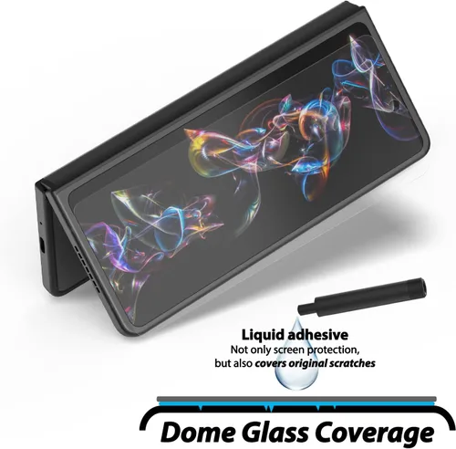 Vista 4 de DOME GLASS Whitestone - Protector de pantalla para Z Fold 4 2022, protector de vidrio templado completo con tecnología de dispersión de líquidos
