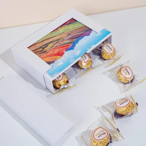 Vista 4 de Caja de almacenamiento de 5 x 7, cajas de cartón para fotos de familias pequeñas y parejas, cajas de regalo, color blanco plateado
