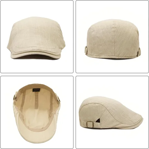 Vista 5 de Xinveen Sombreros Newsboy para Hombres Gorra Plana de Algodón Ajustable Transpirable Irlandesa Cabbie Ivy Sombrero de Conducir y Caza