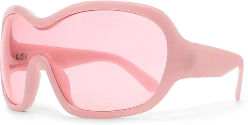 Vista 2 de Gafas de sol envolventes de gran tamaño para mujeres y hombres, geniales tonos de concierto de los años 2000, gafas de protección grandes redondas