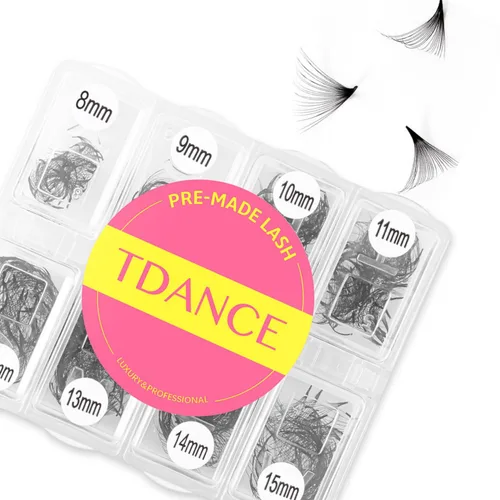 Vista 15 de TDANCE 600 abanicos, extensiones de pestañas prefabricadas de longitud mixta, naturales y de volumen, abanicos de pestañas prefabricadas 5D-24D