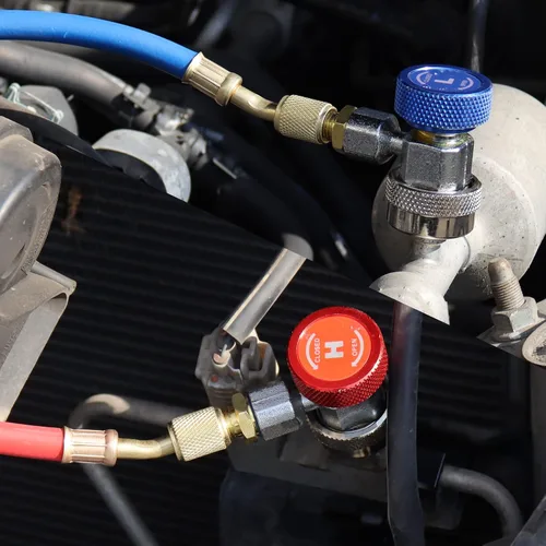 Vista 2 de Los adaptadores de acoplador rápido ajustables AC R134A funcionan como accesorios de calibre de colector de aire acondicionado automático, HVAC
