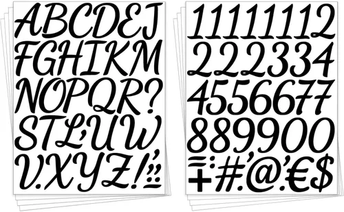 Vista 15 de 840 calcomanías de letras de 16 hojas, calcomanías grandes de letras del alfabeto y números de 2 pulgadas, calcomanías de vinilo autoadhesivas