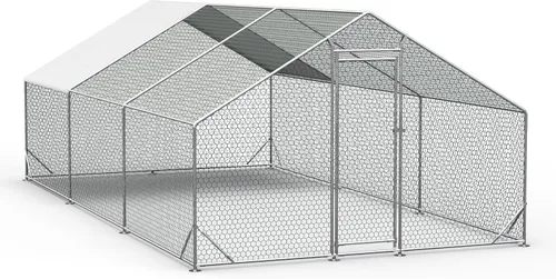 Vista 9 de OUYESSIR Gallinero para exteriores, gran techo de espionaje con cubierta impermeable para uso en granja en el patio trasero, jaula para aves