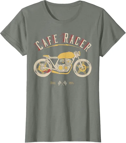 Vista 16 de Camiseta Cafe Racer - Old School - Camiseta de motocicleta vintage Negro