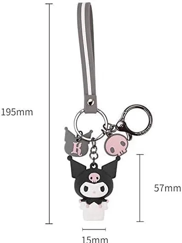 Vista 3 de PaPiJoJo Lindo llavero Kawaii Anime llavero, Hello Kitty, My Melody, Kuromi, Keroppi, Badtz-Maru, Cinnamoroll, Pompompurin