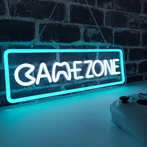 Vista 10 de Letrero de neón de arcade para decoración de sala de juegos con interruptor regulable, luz LED de neón para pared de dormitorio, decoración de sala